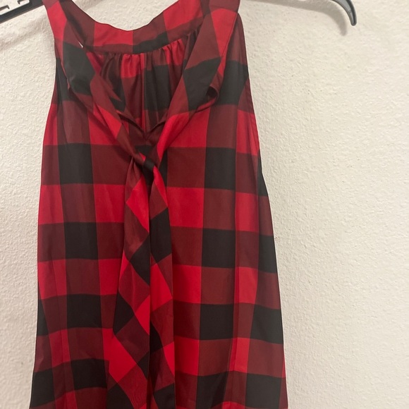 Talbots Red and Black Checkered Sleeveless Top - Picture 2 of 10